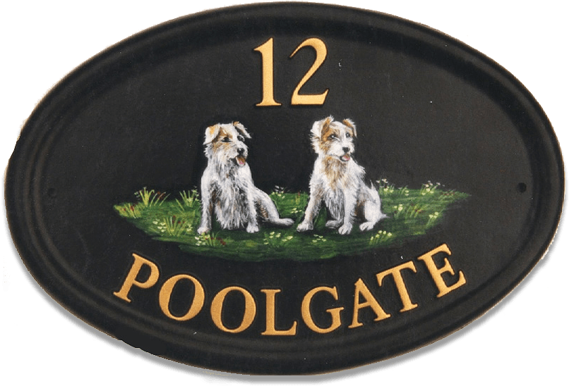 Dogs Flat Painted house sign