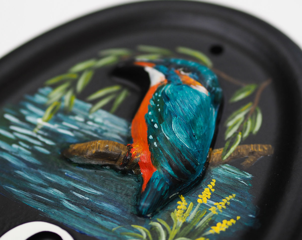 Kingfisher Portrait Close Up house sign