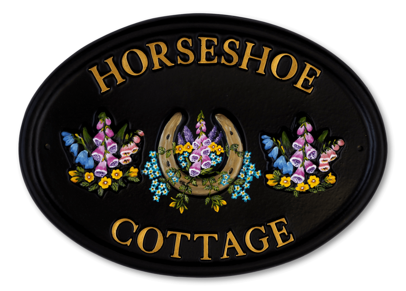 Horseshoe & Flowers house sign