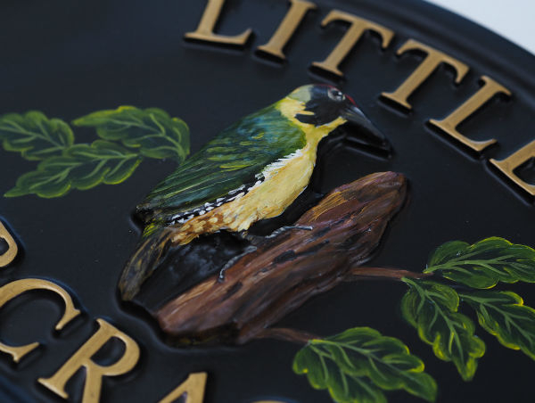 Woodpecker Large Close Up house sign