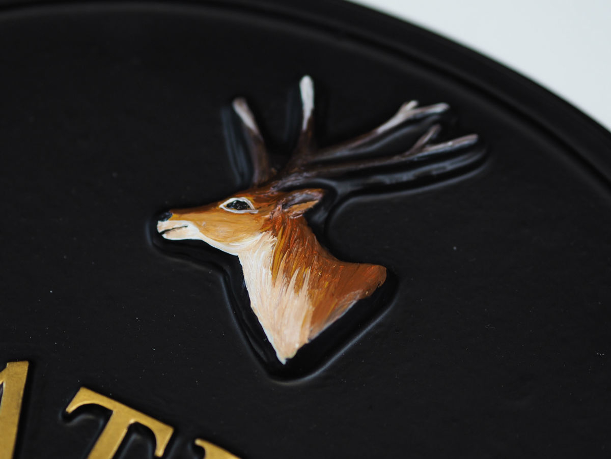 Stag Close Up house sign