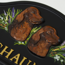 Irish Setter Heads Close Up house sign