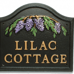 Lilac house sign