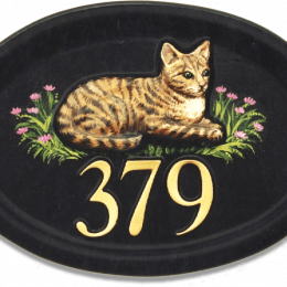 Cat Tabby house sign