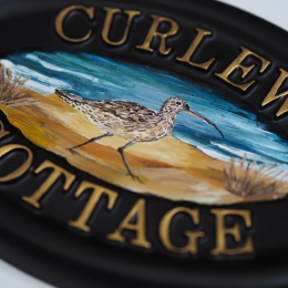 Curlew Flat Painted Close Up house sign
