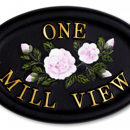 Camellia Flat Painted house sign