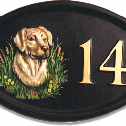 Golden Retriever Head house sign