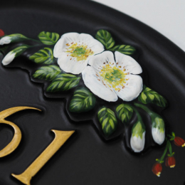 Wild Roses Close Up house sign