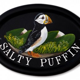 Puffin Flat Painted house sign