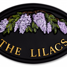 Lilac house sign