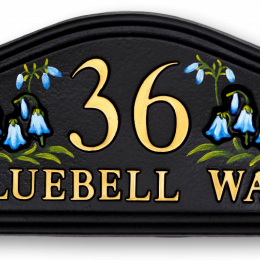 Bluebells Split house sign