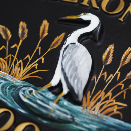 Heron Close Up house sign