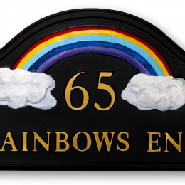 Rainbow house sign