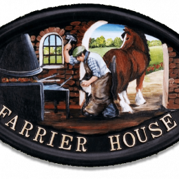 Farrier With Horse house sign