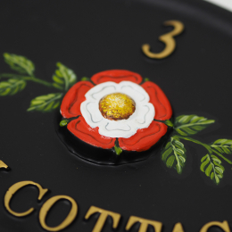 Tudor Rose Close Up house sign