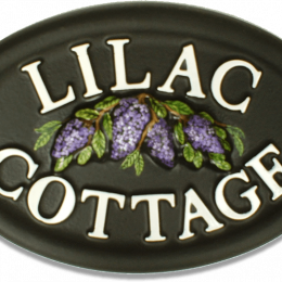 Lilac house sign