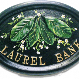Laurel Leaves house sign