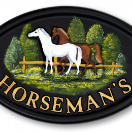 2 Horses In A Field house sign