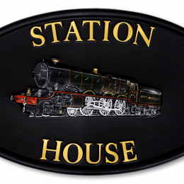 Train house sign