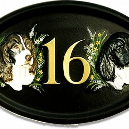 Springer Spaniels Heads house sign