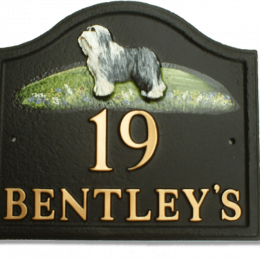 Old English Sheepdog house sign