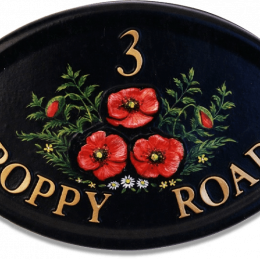 Poppies house sign
