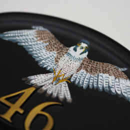 Peregrine Falcon Flat Painted Close Up house sign