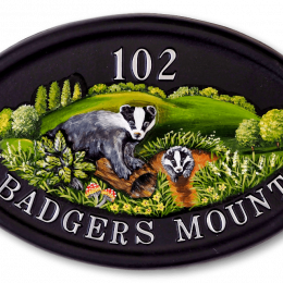 Badger & Flat Painted Badger house sign