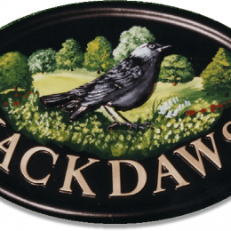 Jackdaw & Scene house sign