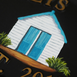 Beach Hut Close Up house sign