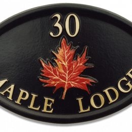Maple Leaf house sign