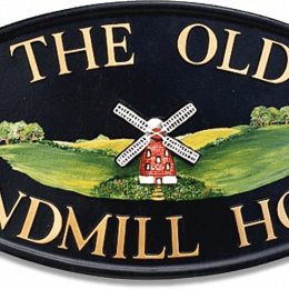 Windmill house sign