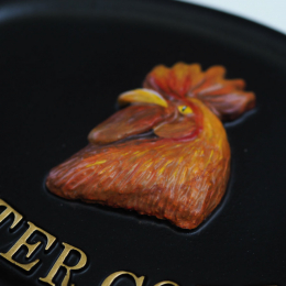 Cockerel Head Close Up house sign