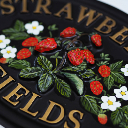Strawberries Close Up house sign