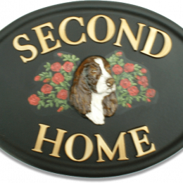 Springer Spaniel With Roses house sign