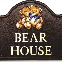 Twin Teddies house sign