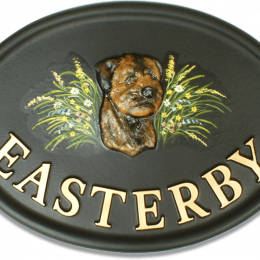 Border Terrier Head house sign