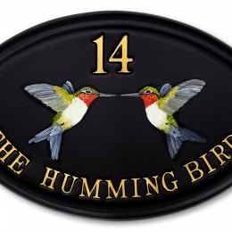 Hummingbirds Flat Painted house sign