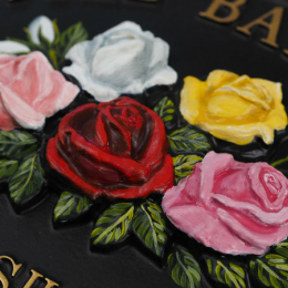 Roses Mixed Close Up house sign