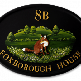 Fox Sitting house sign