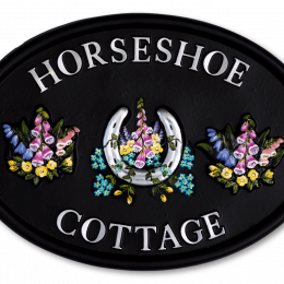 Horseshoe & Flowers house sign