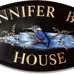 Kingfisher house sign