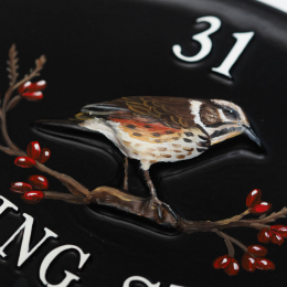 Redwing Close Up house sign