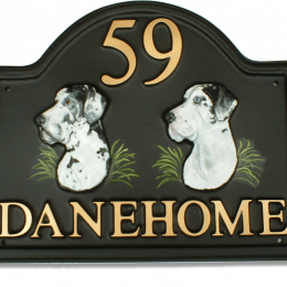 Great Dane Heads house sign