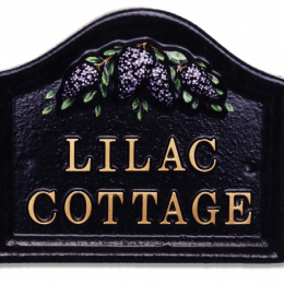 Lilac house sign