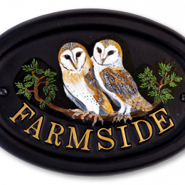 Owls Flat Painted house sign
