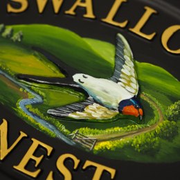 Swallows Close Up house sign