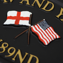 Crossed Flags Close Up house sign