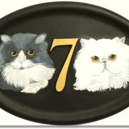 Cats Persian Flat Painted house sign