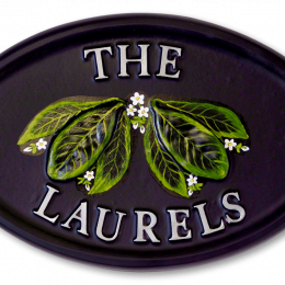 Laurel Leaves house sign